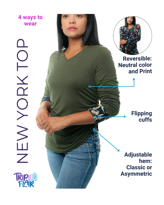 NEW YORK Top  4 in 1 Green/Floral