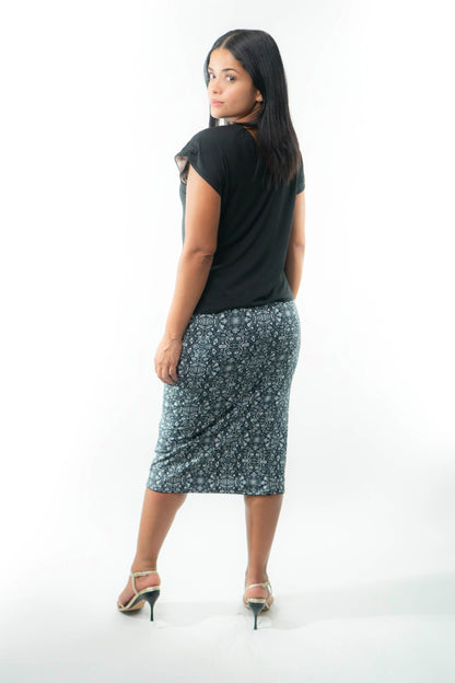 VALENCIA Skirt 8 in 1. Black/B&W Print