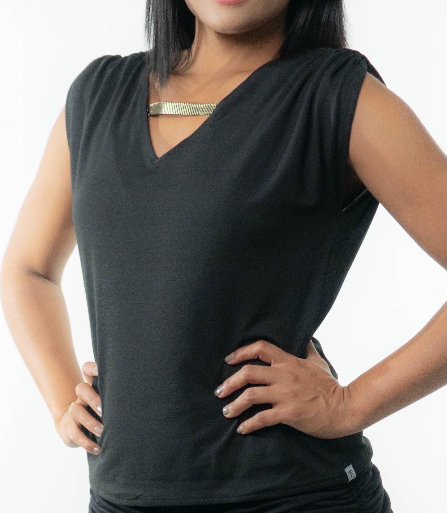 VICTORIA Top: 9  in 1. Black/Tie Dye Brown
