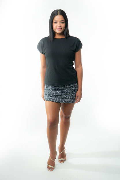 VALENCIA Skirt 8 in 1. Black/B&W Print