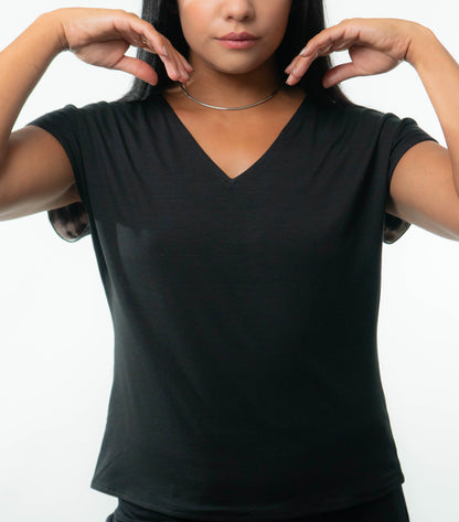 VICTORIA Top: 9  in 1. Black/Tie Dye Brown