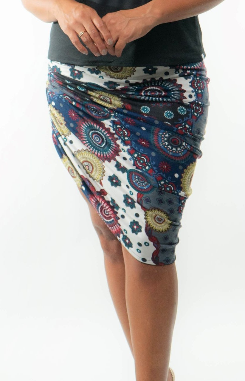 VALENCIA Skirt 8 in 1. Black/Navy Print