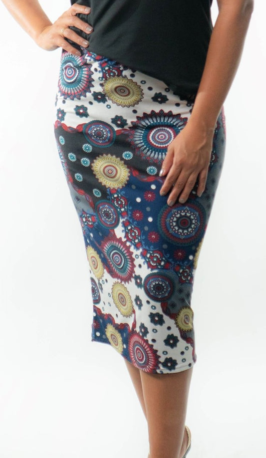 VALENCIA Skirt 8 in 1. Black/Navy Print
