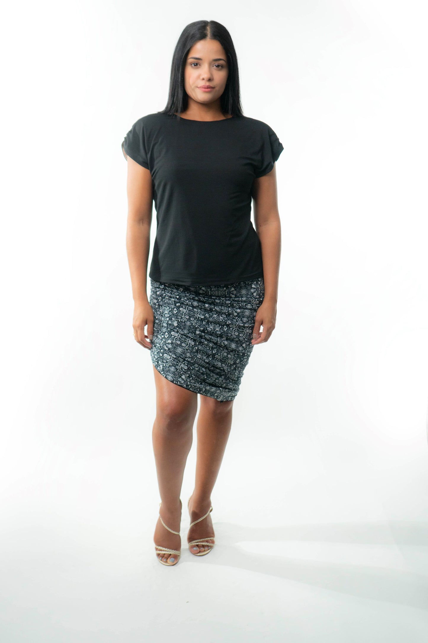 VALENCIA Skirt 8 in 1. Black/B&W Print