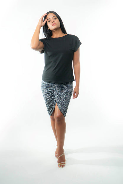 VALENCIA Skirt 8 in 1. Black/B&W Print