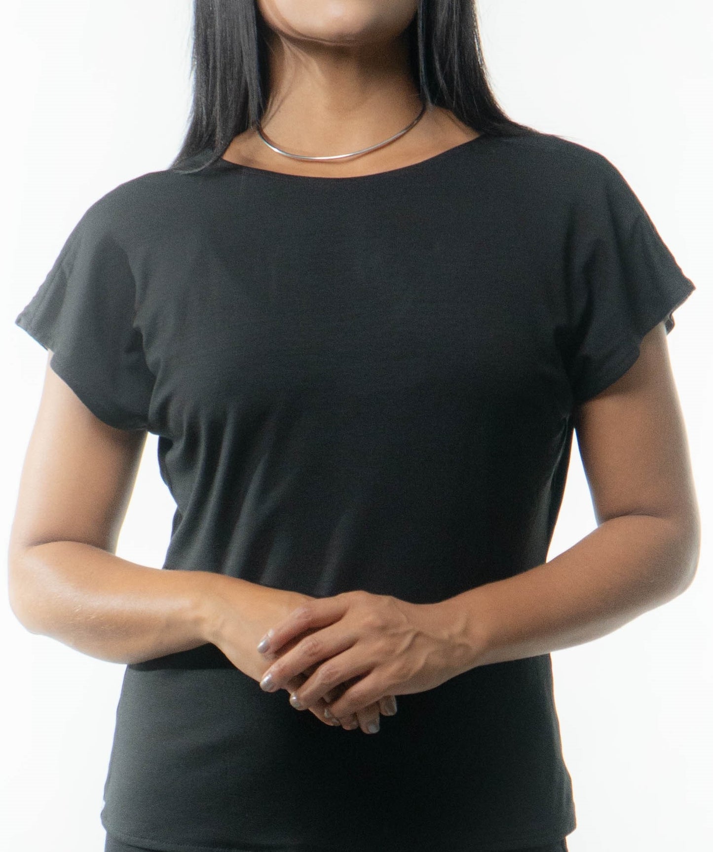 VICTORIA Top: 9  in 1. Black/B&W Print